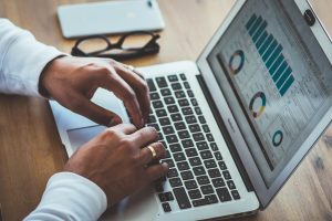 person using MacBook Air